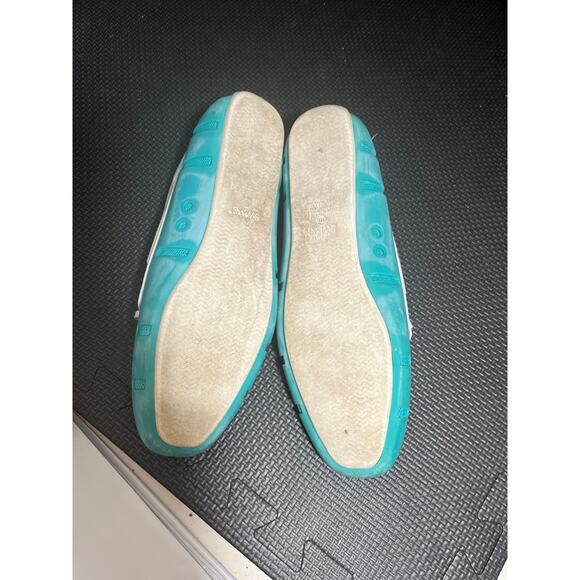 SWIMS Women’s Water Shoes Penny Loafer White Turquoise Rubber Mesh 37.5 US 6.5 - Picture 5 of 7